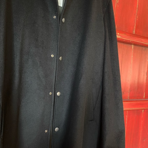 Black Sanyo Pea coat 100% wool size 2XLT - Picture 2 of 6